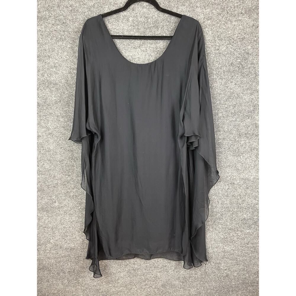 Tommy Bahama Elegant Black Sheer Breeze Dubble Layer Tunic Size L Dress‎